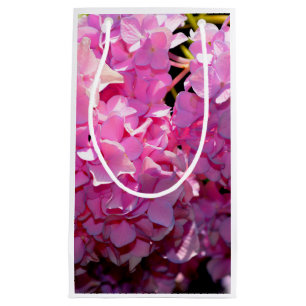 Romantic pink floral elegant hydrangeas small gift bag