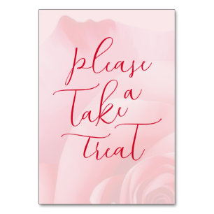 Romantic Pink Floral Treat Sign Table Number