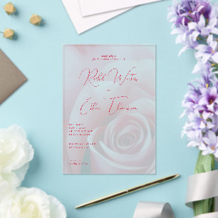 Romantic Pink Floral Wedding Invitation