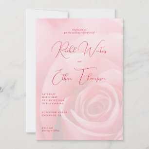 Romantic Pink Floral Wedding Invitation