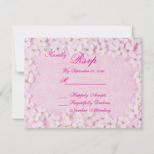 Romantic Pink Floral Wedding RSVP Card