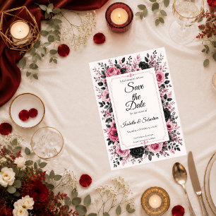Romantic Pink Floral Wedding Save The Date