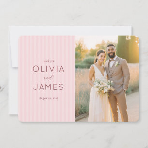 Romantic Pink Floral Wedding Thank You Card