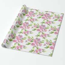 Romantic Pink Floral Wrapping Paper
