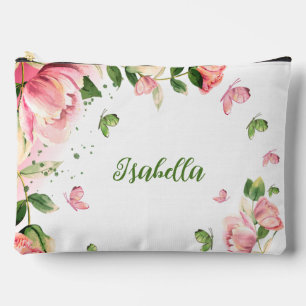  Romantic pink flowers greenery   Accessory Pouch