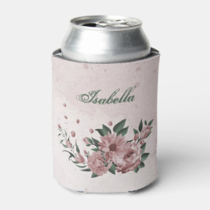 romantic pink flowers greenery can cooler
