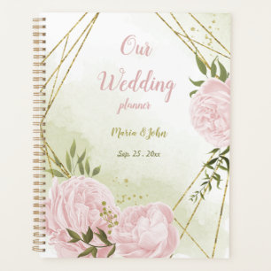 romantic pink flowers greenery wedding planner