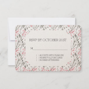 Romantic Pink Garden Floral RSVP Invitation
