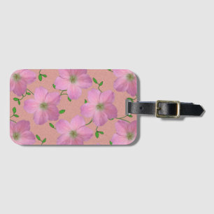 Romantic Pink Geranium Flowers on any Colour Luggage Tag