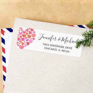 Romantic Pink Heart Return Address Label