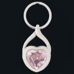 Romantic Pink Hearts Love Custom Photo Key Ring<br><div class="desc">Pink heart frame for your favourite mushy couples photo.</div>