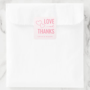 Romantic Pink Hearts Square Sticker
