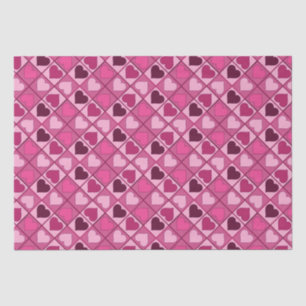 Romantic Pink Hearts Up and Down Tissue Paper