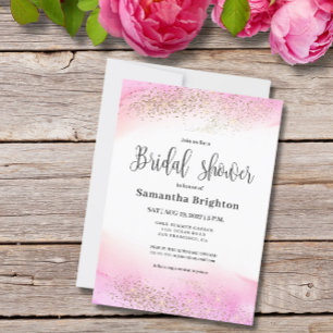 Romantic Pink Hues Bridal Shower  Invitation