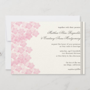 Romantic Pink Hydrangea Watercolor Wedding Invite