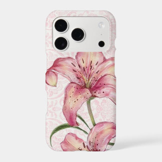 Romantic Pink Lilies Botanical iPhone Shell