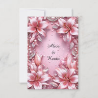 Romantic Pink LIly Pearl Floral Wedding 🌸💍💖✨