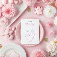Romantic pink love heart rsvp enclosure