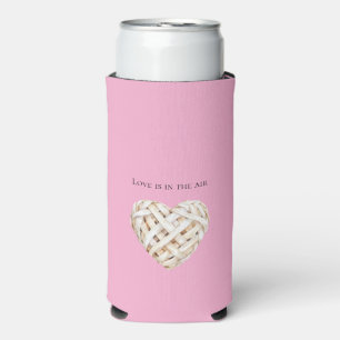 Romantic Pink Love Heart  Seltzer Can Cooler