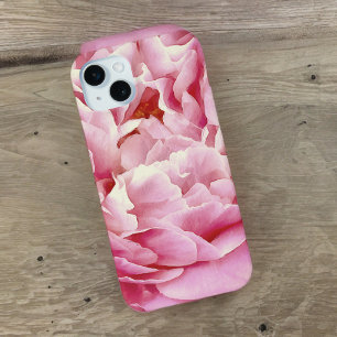 Romantic Pink Peony Petals Closeup iPhone 15 Mini Case