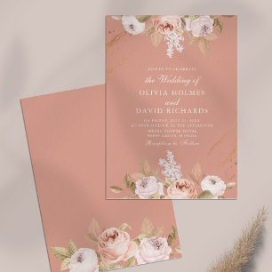 Romantic Pink Peony Wedding Invitation