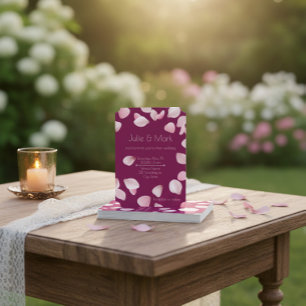 Romantic Pink Petals Wedding Invitation with Photo