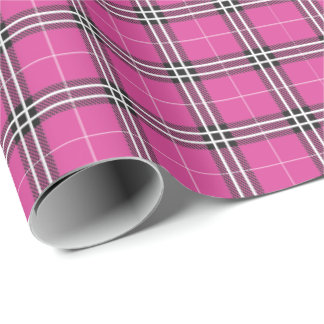 Romantic Pink Plaid Wrapping Paper