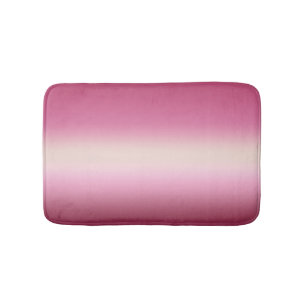 Romantic Pink & Pretty Ivory Cream Gradient Ombre Bath Mat