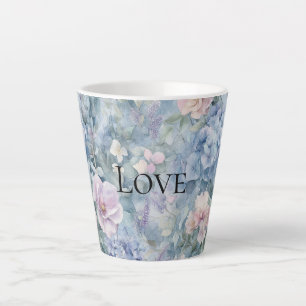 Romantic Pink Purple Floral Love Latte Mug