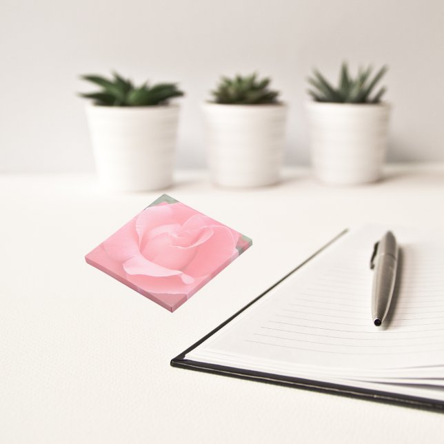 Romantic Pink Rose Floral Post-it Notes (In Situ)