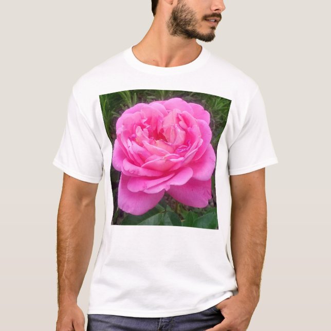 Romantic Pink Rose 'Leonardo Da Vinci'  T-Shirt (Front)