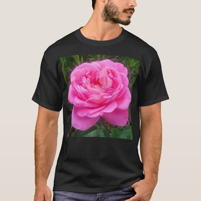 Romantic Pink Rose 'Leonardo Da Vinci'  T-Shirt (Front)