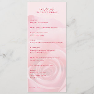 Romantic Pink Rose Menu