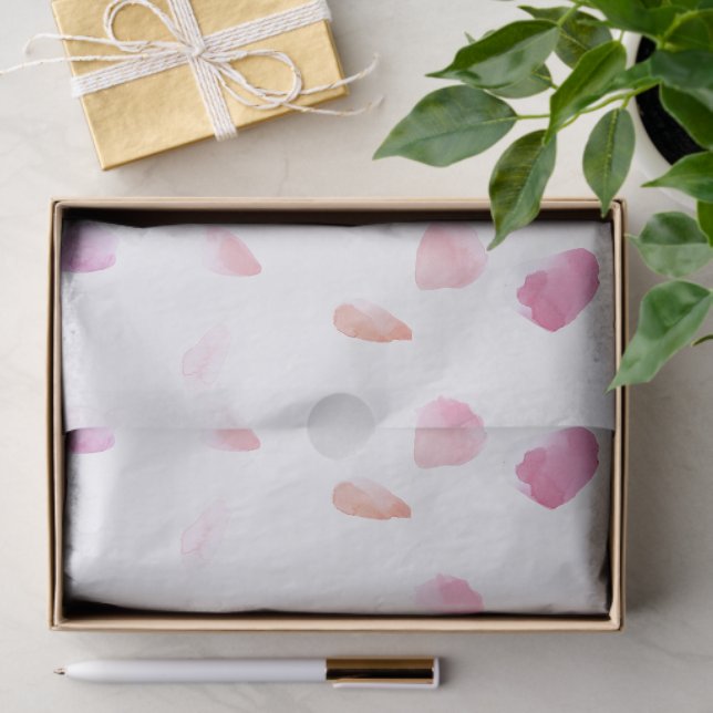 Romantic Pink Rose Petals Floral Bridal Shower Tissue Paper (Gift)