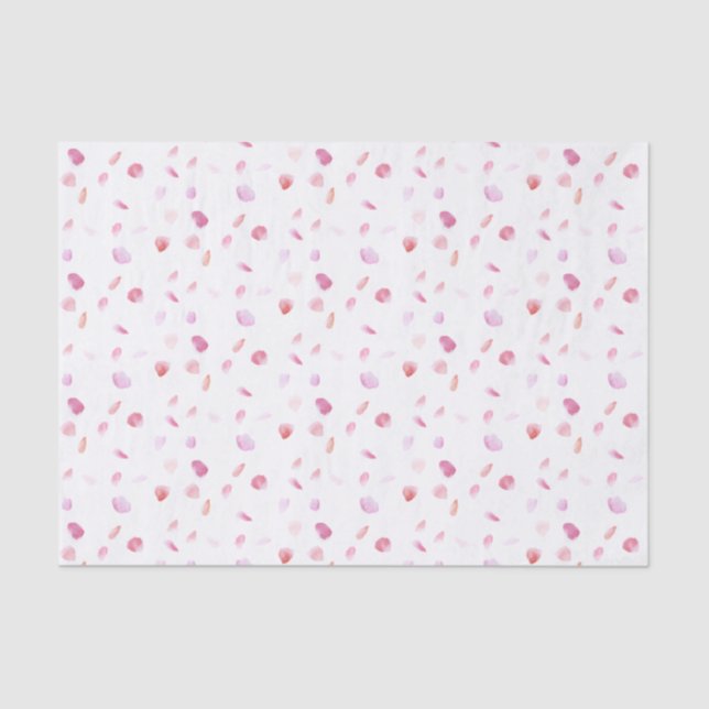Romantic Pink Rose Petals Floral Bridal Shower Tissue Paper (Front)