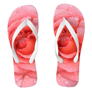 Romantic Pink Rose Water Drops Jandals