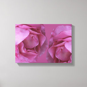 Romantic pink roses black modern exotic floral canvas print