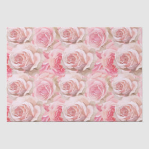 Romantic Pink Roses Floral Bridal Shower Tissue Paper
