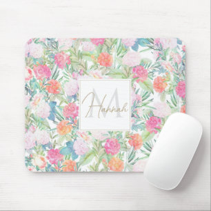 Romantic Pink roses floral Vintage Design Mouse Pad