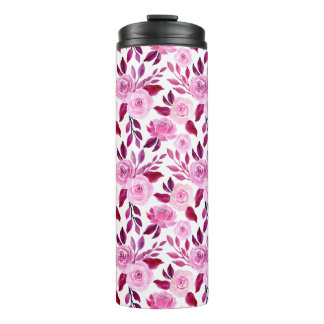 Romantic Pink roses floral Vintage Thermal Tumbler