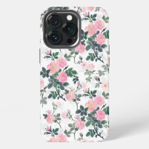 Romantic Pink Roses Floral Watercolor Painting iPhone 13 Pro Case