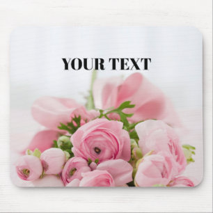 Romantic Pink Roses Mouse Pad