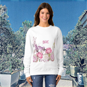 Romantic Pink Roses Valentine BAE Floral Custom  Sweatshirt