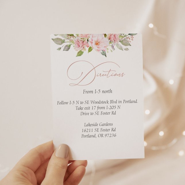 Romantic Pink Roses Wedding Details Enclosure Card (Creator Uploaded)