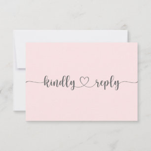 Romantic Pink Roses Wedding RSVP Response  Invitat Invitation
