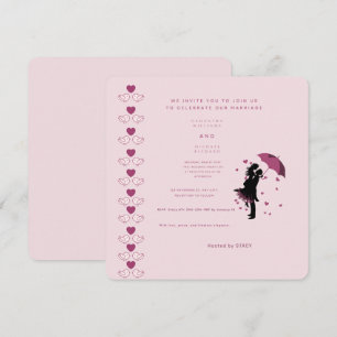 Romantic Pink Silhouette Wedding Invitation Whim