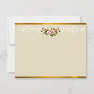 Romantic Pink Swirling Vines Floral "Thank You" Card