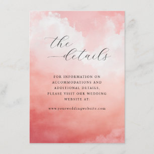 Romantic Pink Watercolor Clouds Enclosure Card