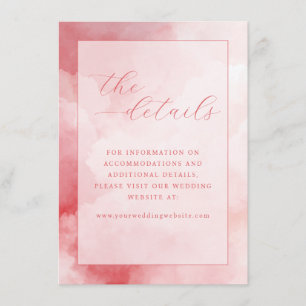 Romantic Pink Watercolor Details Enclosure Card