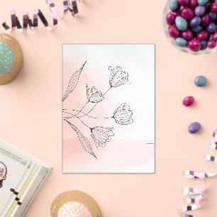 Romantic Pink Watercolor Floral Acrylic Elegant Invitations